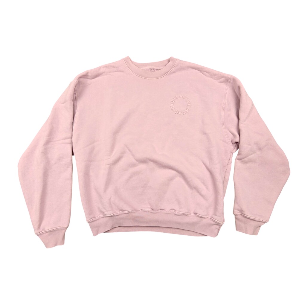 Set Active Sweatshirt Womens Small Pink Lined Fleece Pullover Crewneck